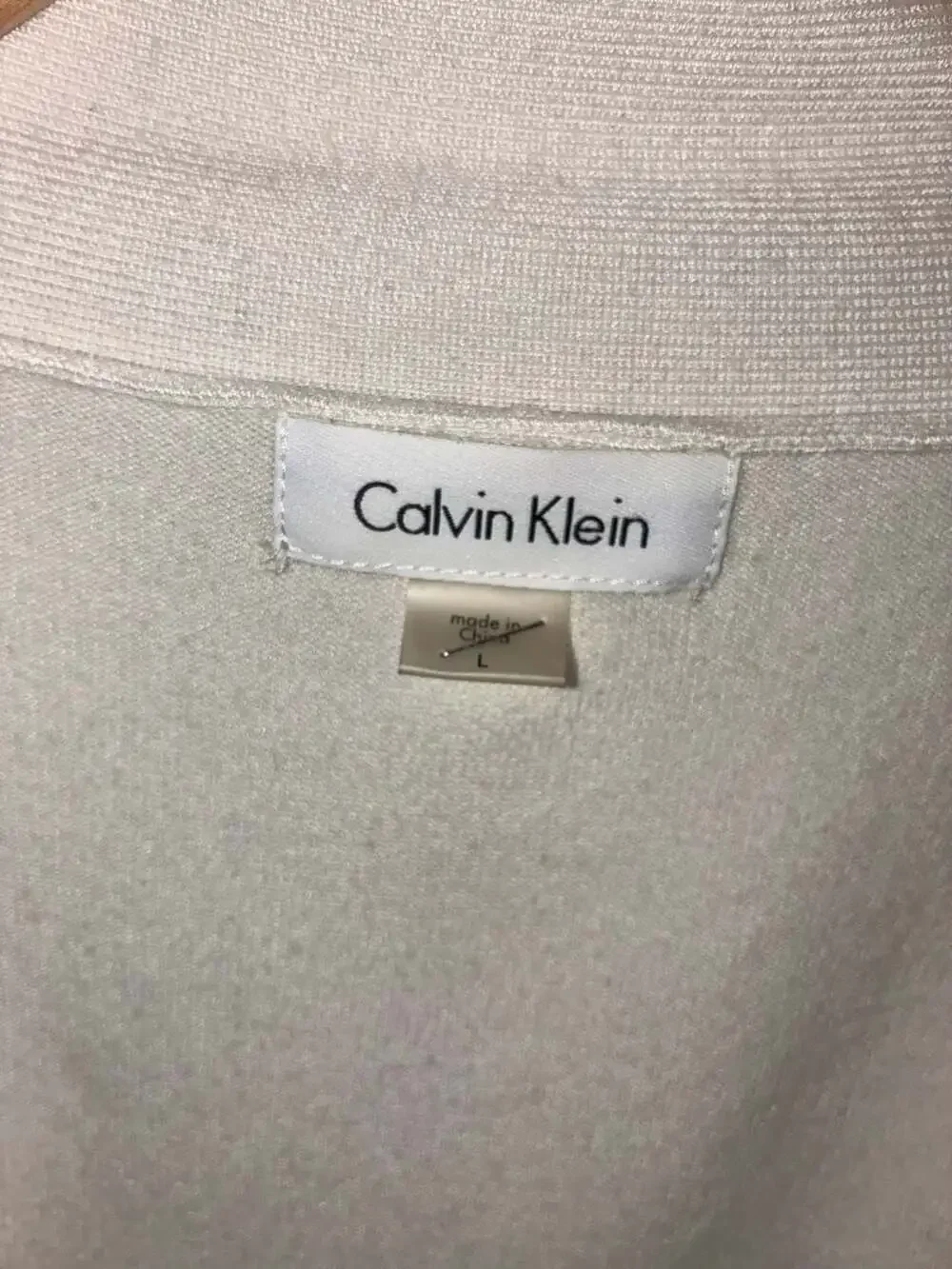 Calvin Klein Women's Cream Open Front Cropped Cardigan Size L - Picture 5 of 6